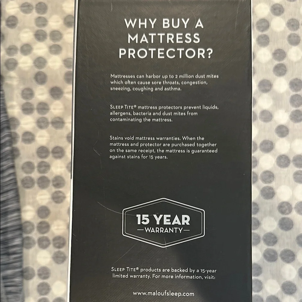 Sleep Tite Prime Smooth Mattress Protector - White- new in original box - Picture 3 of 5